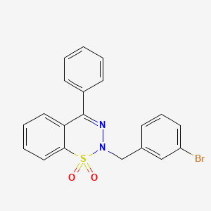 molecular formula C20H15BrN2O2S B3240214 2-(3-bromobenzyl)-4-phenyl-2H-benzo[e][1,2,3]thiadiazine 1,1-dioxide CAS No. 1428351-02-3