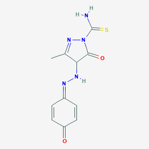 molecular formula C11H11N5O2S B324023 3-methyl-5-oxo-4-[2-(4-oxocyclohexa-2,5-dien-1-ylidene)hydrazinyl]-4H-pyrazole-1-carbothioamide 