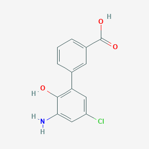 molecular formula C13H10ClNO3 B3240230 3-(3-Amino-5-chloro-2-hydroxyphenyl)benzoic acid CAS No. 1428987-67-0