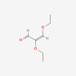 molecular formula C7H12O3 B3240278 2-Propenal, 2,3-diethoxy- CAS No. 14316-70-2