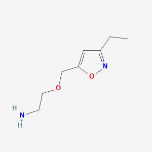 molecular formula C8H14N2O2 B3240289 2-[(3-Ethylisoxazol-5-yl)methoxy]ethylamine CAS No. 1431963-90-4