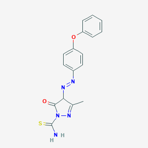 molecular formula C17H15N5O2S B324029 3-methyl-5-oxo-4-[(4-phenoxyphenyl)diazenyl]-4,5-dihydro-1H-pyrazole-1-carbothioamide 