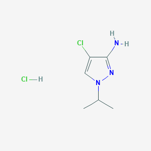 molecular formula C6H11Cl2N3 B3240291 4-chloro-1-(propan-2-yl)-1H-pyrazol-3-amine hydrochloride CAS No. 1431964-91-8