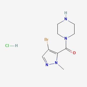 B3240312 1-[(4-bromo-1-methyl-1H-pyrazol-5-yl)carbonyl]piperazine hydrochloride CAS No. 1431966-28-7