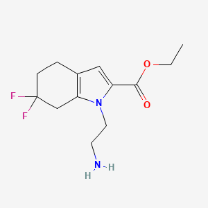 molecular formula C13H18F2N2O2 B3240401 Ethyl 1-(2-Aminoethyl)-6,6-difluoro-4,5,6,7-tetrahydro-1H-indole-2-carboxylate CAS No. 1433990-13-6