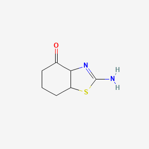 molecular formula C7H10N2OS B3240454 4(3aH)-Benzothiazolone, 2-amino-5,6,7,7a-tetrahydro- CAS No. 1435807-00-3