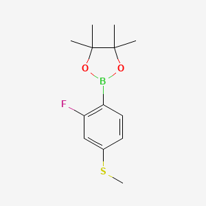 molecular formula C13H18BFO2S B3240485 2-氟-4-甲硫基苯基硼酸频哪醇酯 CAS No. 1436431-16-1