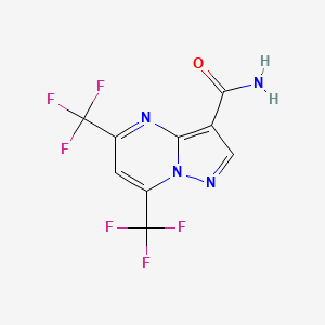 molecular formula C9H4F6N4O B3240531 Pyrazolo[1,5-a]pyrimidine-3-carboxamide, 5,7-bis(trifluoromethyl)- CAS No. 143810-64-4