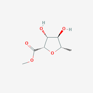 molecular formula C7H12O5 B3240537 (2S,3R,4R,5S)-Methyl3,4-dihydroxy-5-methyltetrahydrofuran-2-carboxylate CAS No. 143813-45-0