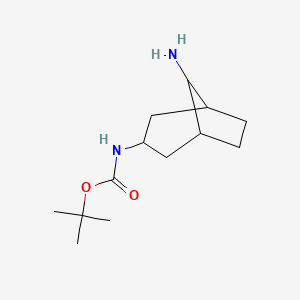 molecular formula C13H24N2O2 B3240567 tert-butyl N-{8-aminobicyclo[3.2.1]octan-3-yl}carbamate CAS No. 1439905-12-0