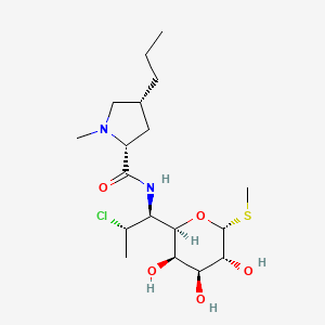 molecular formula C18H33ClN2O5S B3240573 L-threo-alpha-D-galacto-Octopyranoside, methyl 7-chloro-6,7,8-trideoxy-6-[[[(2R,4R)-1-methyl-4-propyl-2-pyrrolidinyl]carbonyl]amino]-1-thio- CAS No. 1440605-46-8