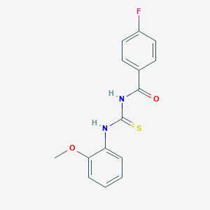 molecular formula C15H13FN2O2S B324058 4-fluoro-N-[(2-methoxyphenyl)carbamothioyl]benzamide 