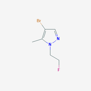 molecular formula C6H8BrFN2 B3240633 4-Bromo-1-(2-fluoroethyl)-5-methyl-1H-pyrazole CAS No. 1443279-38-6