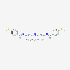 molecular formula C29H23N3S2 B324064 N,N'-bis{(E)-[4-(methylsulfanyl)phenyl]methylidene}acridine-3,6-diamine 