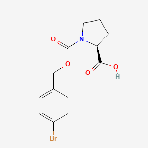 molecular formula C13H14BrNO4 B3240645 (2S)-1-{[(4-bromophenyl)methoxy]carbonyl}pyrrolidine-2-carboxylic acid CAS No. 144332-75-2
