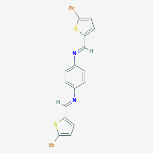 molecular formula C16H10Br2N2S2 B324065 N,N'-bis[(E)-(5-bromothiophen-2-yl)methylidene]benzene-1,4-diamine 