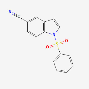 molecular formula C15H10N2O2S B3240653 1-benzenesulfonyl-1H-indole-5-carbonitrile CAS No. 144340-21-6