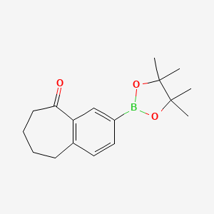 molecular formula C17H23BO3 B3240692 9-Oxo-6,7,8,9-tetrahydro-5H-benzocycloheptene-2-boronic acid pinacol ester CAS No. 1445800-18-9