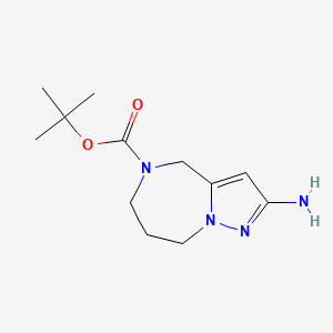 molecular formula C12H20N4O2 B3240697 Tert-Butyl 2-Amino-7,8-Dihydro-4H-Pyrazolo[1,5-A][1,4]Diazepine-5(6H)-Carboxylate CAS No. 1445951-35-8
