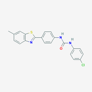 molecular formula C21H16ClN3OS B324071 N-(4-chlorophenyl)-N'-[4-(6-methyl-1,3-benzothiazol-2-yl)phenyl]urea 