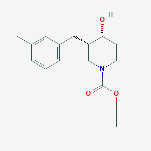 molecular formula C18H27NO3 B3240710 cis-tert-Butyl 4-hydroxy-3-(3-methylbenzyl)piperidine-1-carboxylate CAS No. 1445951-49-4