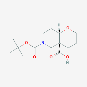molecular formula C14H23NO5 B3240718 cis-6-(tert-Butoxycarbonyl)octahydro-2H-pyrano[3,2-c]pyridine-4a-carboxylic acid CAS No. 1445951-56-3