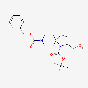 molecular formula C22H32N2O5 B3240722 8-Benzyl 1-tert-butyl 2-(hydroxymethyl)-1,8-diazaspiro[4.5]decane-1,8-dicarboxylate CAS No. 1445951-72-3