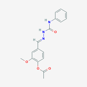 molecular formula C17H17N3O4 B324076 4-[2-(Anilinocarbonyl)carbohydrazonoyl]-2-methoxyphenyl acetate 