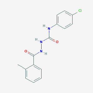 molecular formula C15H14ClN3O2 B324079 N-(4-chlorophenyl)-2-(2-methylbenzoyl)hydrazinecarboxamide 