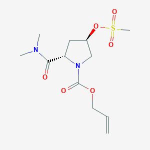 molecular formula C12H20N2O6S B3240866 (2S,4R)-2-(Dimethylcarbamoyl)-4-(methylsulfonyloxy)-1-pyrrolidinecarboxylic acid allyl ester CAS No. 144862-20-4
