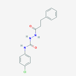 molecular formula C16H16ClN3O2 B324089 N-(4-chlorophenyl)-2-(3-phenylpropanoyl)hydrazinecarboxamide 