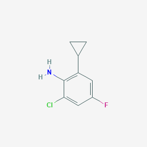 molecular formula C9H9ClFN B3240900 2-Chloro--6-cyclopropyl-4-fluoroaniline CAS No. 1449008-07-4