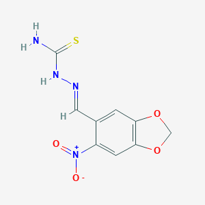 molecular formula C9H8N4O4S B324093 6-Nitro-1,3-benzodioxole-5-carbaldehyde thiosemicarbazone 