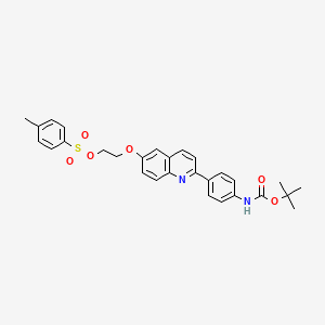 molecular formula C29H30N2O6S B3241005 2-(2-(4-(Tert-butoxycarbonylamino)phenyl)quinolin-6-yloxy)ethyl 4-methylbenzenesulfonate CAS No. 1451074-27-3