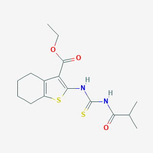 molecular formula C16H22N2O3S2 B324106 Ethyl 2-{[(isobutyrylamino)carbothioyl]amino}-4,5,6,7-tetrahydro-1-benzothiophene-3-carboxylate 