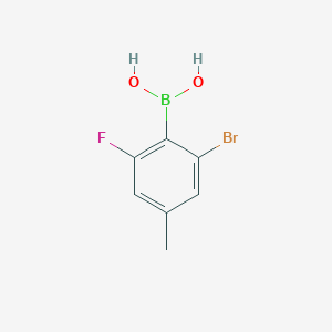 molecular formula C7H7BBrFO2 B3241082 2-Bromo-6-fluoro-4-methylphenylboronic acid CAS No. 1451391-47-1