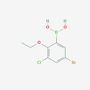 molecular formula C8H9BBrClO3 B3241104 5-Bromo-3-chloro-2-ethoxyphenylboronic acid CAS No. 1451391-70-0
