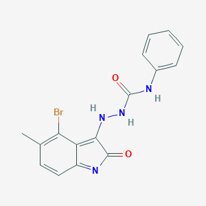 molecular formula C16H13BrN4O2 B324111 1-[(4-bromo-5-methyl-2-oxoindol-3-yl)amino]-3-phenylurea 