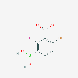 molecular formula C8H7BBrFO4 B3241118 (4-Bromo-2-fluoro-3-(methoxycarbonyl)phenyl)boronic acid CAS No. 1451391-94-8
