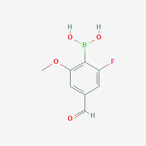 molecular formula C8H8BFO4 B3241128 2-Fluoro-4-formyl-6-methoxyphenylboronic acid CAS No. 1451392-10-1