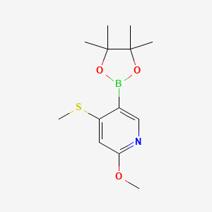 molecular formula C13H20BNO3S B3241136 2-Methoxy-4-(methylthio)pyridine-5-boronic acid pinacol ester CAS No. 1451392-19-0