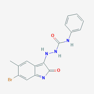 molecular formula C16H13BrN4O2 B324116 1-[(6-bromo-5-methyl-2-oxoindol-3-yl)amino]-3-phenylurea 