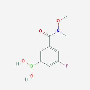 molecular formula C9H11BFNO4 B3241165 3-(N,O-Dimethylhydroxylaminocarbonyl)-5-fluorophenylboronic acid CAS No. 1451392-31-6