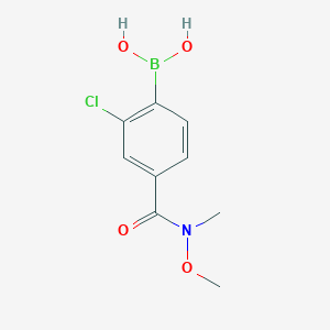 molecular formula C9H11BClNO4 B3241173 4-(N,O-Dimethylhydroxylaminocarbonyl)-2-chlorophenylboronic acid CAS No. 1451392-33-8