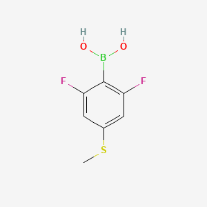 molecular formula C7H7BF2O2S B3241194 2,6-Difluoro-4-(methylthio)phenylboronic acid CAS No. 1451392-53-2