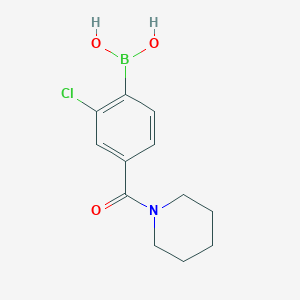 molecular formula C12H15BClNO3 B3241213 2-氯-4-(1-哌啶基羰基)苯硼酸 CAS No. 1451392-96-3