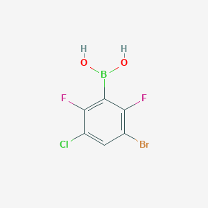 molecular formula C6H3BBrClF2O2 B3241224 3-Bromo-5-chloro-2,6-difluorophenylboronic acid CAS No. 1451393-03-5