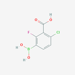 molecular formula C7H5BClFO4 B3241225 3-Carboxy-4-chloro-2-fluorophenylboronic acid CAS No. 1451393-04-6