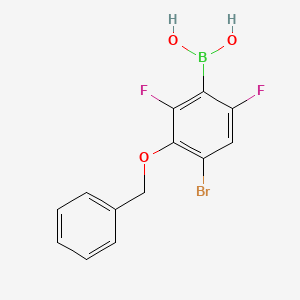 molecular formula C13H10BBrF2O3 B3241232 3-Benzyloxy-4-bromo-2,6-difluorophenylboronic acid CAS No. 1451393-14-8
