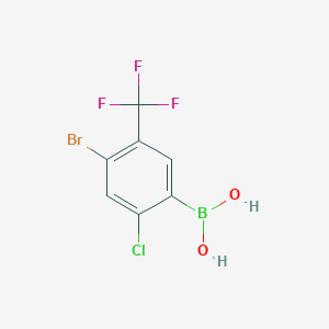 molecular formula C7H4BBrClF3O2 B3241237 4-溴-2-氯-5-(三氟甲基)苯硼酸 CAS No. 1451393-21-7